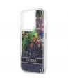 Guess Flower Liquid Glitter case for iPhone 14 Pro Max - blue