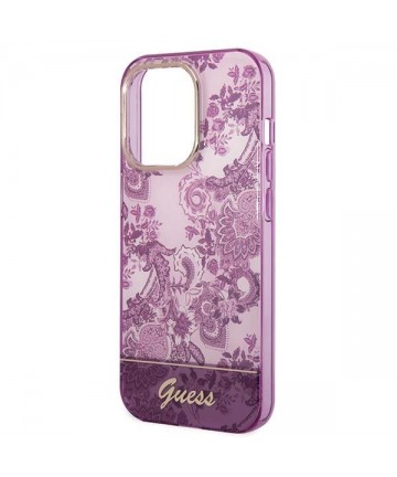 Guess Porcelain Collection case for iPhone 14 Pro Max - fuchsia