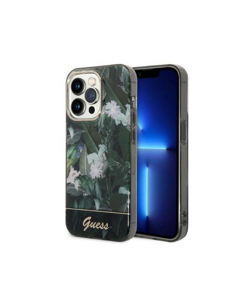 Guess Jungle Collection case for iPhone 14 Pro Max - green