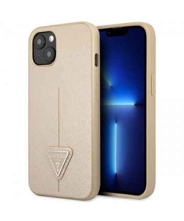 Guess GUHCP14MPSATLE iPhone 14 Plus 6.7" beige/beige hardcase SaffianoTriangle Logo