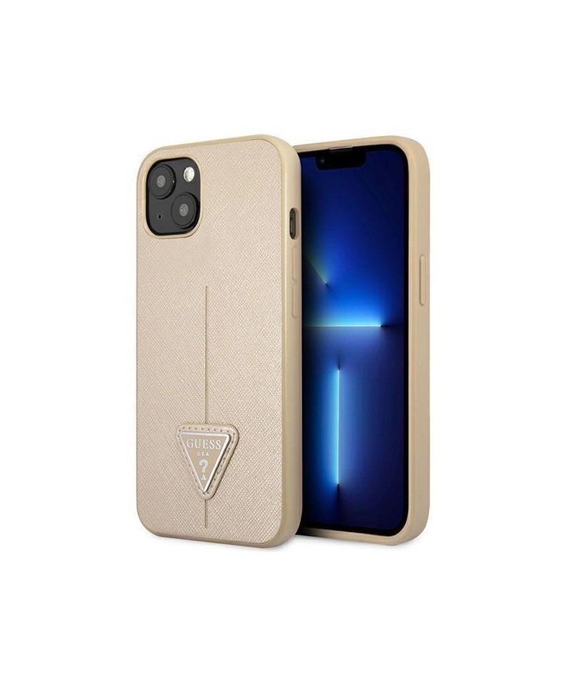 Guess GUHCP14MPSATLE iPhone 14 Plus 6.7" beige/beige hardcase SaffianoTriangle Logo