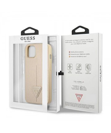 Guess GUHCP14MPSATLE iPhone 14 Plus 6.7" beige/beige hardcase SaffianoTriangle Logo