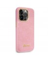 Guess Croco Collection case for iPhone 14 Pro - pink