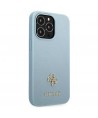 Guess Saffiano 4G Small Metal Logo case for iPhone 13 Pro Max - blue