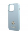Guess Saffiano 4G Small Metal Logo case for iPhone 13 Pro Max - blue