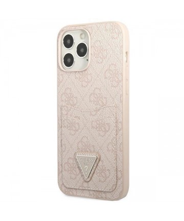Guess 4G Triangle Logo Cardslot case for iPhone 13 Pro Max - pink