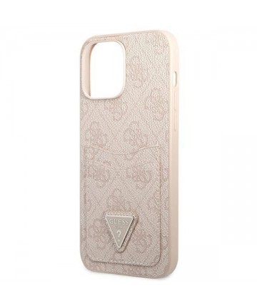 Guess 4G Triangle Logo Cardslot case for iPhone 13 Pro Max - pink