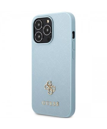 Guess Saffiano 4G Small Metal Logo Case for iPhone 13 Pro / 13 - Blue