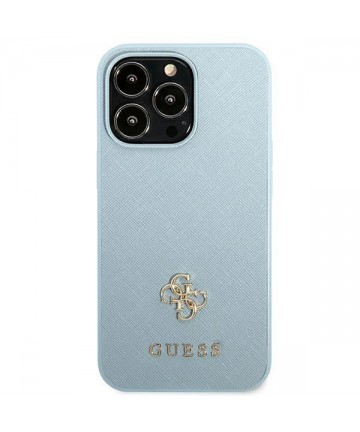 Guess Saffiano 4G Small Metal Logo Case for iPhone 13 Pro / 13 - Blue