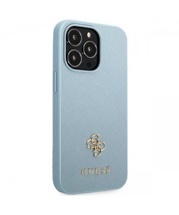 Guess Saffiano 4G Small Metal Logo Case for iPhone 13 Pro / 13 - Blue