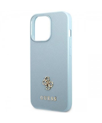 Guess Saffiano 4G Small Metal Logo Case for iPhone 13 Pro / 13 - Blue