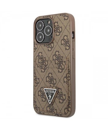 Guess 4G Triangle Logo Cardslot Case for iPhone 13 Pro / 13 - Brown