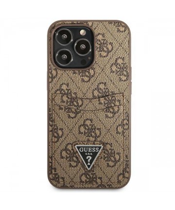 Guess 4G Triangle Logo Cardslot Case for iPhone 13 Pro / 13 - Brown