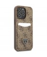 Guess 4G Triangle Logo Cardslot Case for iPhone 13 Pro / 13 - Brown