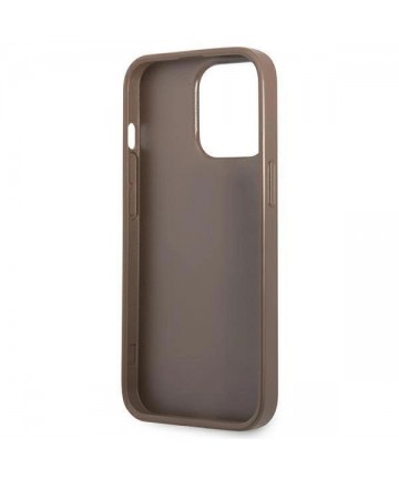 Guess 4G Triangle Logo Cardslot Case for iPhone 13 Pro / 13 - Brown