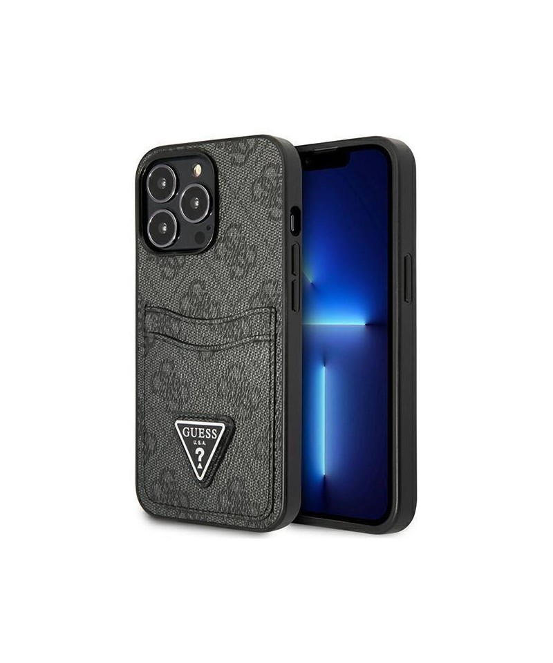 Guess GUHCP13LP4TPK iPhone 13 Pro / 13 6.1" black/black hardcase 4G Triangle Logo Cardslot