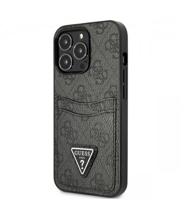 Guess GUHCP13LP4TPK iPhone 13 Pro / 13 6.1" black/black hardcase 4G Triangle Logo Cardslot