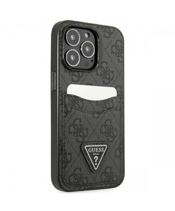 Guess GUHCP13LP4TPK iPhone 13 Pro / 13 6.1" black/black hardcase 4G Triangle Logo Cardslot