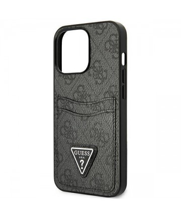 Guess GUHCP13LP4TPK iPhone 13 Pro / 13 6.1" black/black hardcase 4G Triangle Logo Cardslot