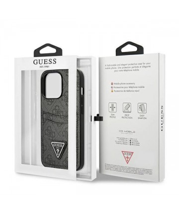 Guess GUHCP13LP4TPK iPhone 13 Pro / 13 6.1" black/black hardcase 4G Triangle Logo Cardslot