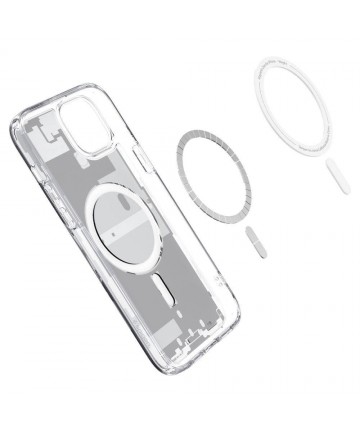 Spigen Ultra Hybrid Mag Case with MagSafe for iPhone 15 Plus - White (Zero One Pattern)