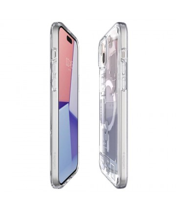 Spigen Ultra Hybrid Mag Case with MagSafe for iPhone 15 Plus - White (Zero One Pattern)