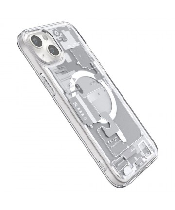Spigen Ultra Hybrid Mag Case with MagSafe for iPhone 15 Plus - White (Zero One Pattern)