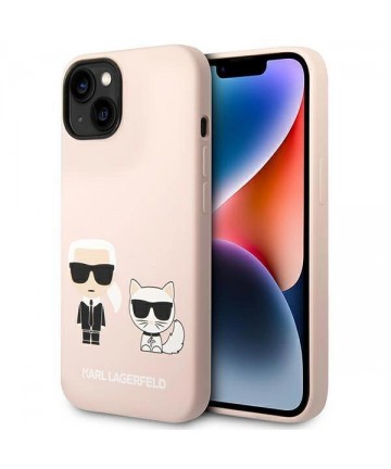 Karl Lagerfeld KLHMP14SSSKCI iPhone 14 6.1 "hardcase light pink / light pink Silicone Karl & Choupette Magsafe