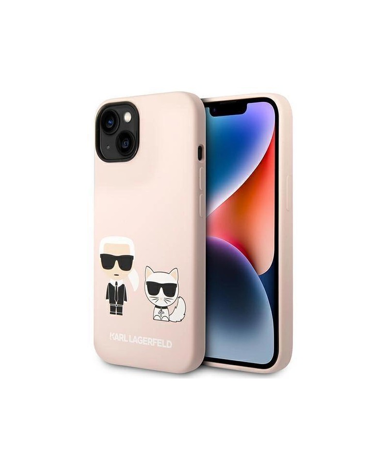 Karl Lagerfeld KLHMP14SSSKCI iPhone 14 6.1 "hardcase light pink / light pink Silicone Karl & Choupette Magsafe