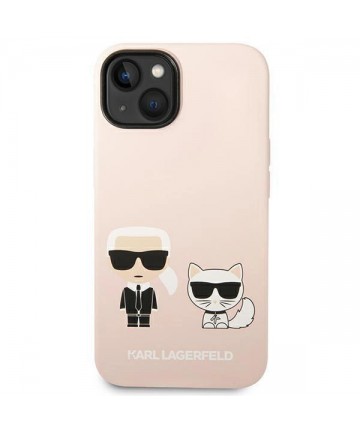 Karl Lagerfeld KLHMP14SSSKCI iPhone 14 6.1 "hardcase light pink / light pink Silicone Karl & Choupette Magsafe