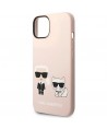 Karl Lagerfeld KLHMP14SSSKCI iPhone 14 6.1 "hardcase light pink / light pink Silicone Karl & Choupette Magsafe
