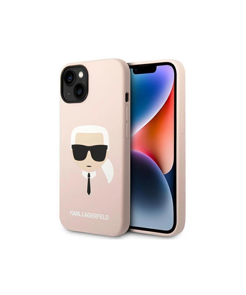 Karl Lagerfeld Silicone Karl's Head MagSafe Case for iPhone 14 Plus - Light Pink