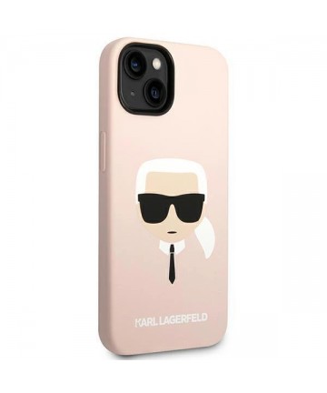 Karl Lagerfeld Silicone Karl's Head MagSafe Case for iPhone 14 Plus - Light Pink