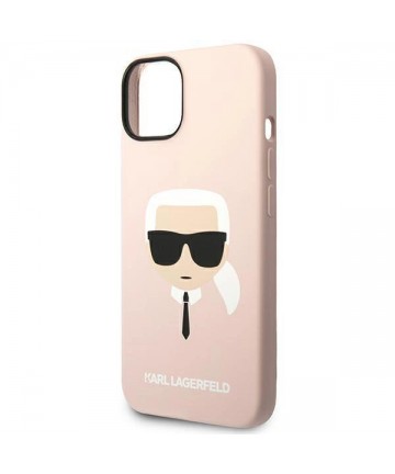 Karl Lagerfeld Silicone Karl's Head MagSafe Case for iPhone 14 Plus - Light Pink