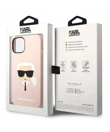 Karl Lagerfeld Silicone Karl's Head MagSafe Case for iPhone 14 Plus - Light Pink