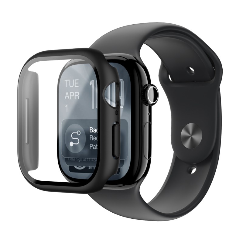 AmazingThing Radix Glass Screen Protector with Case for Apple Watch Series 11 46mm - Black