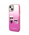 Karl Lagerfeld Gradient Ikonik Karl&Choupette Case for iPhone 14 Plus - Pink