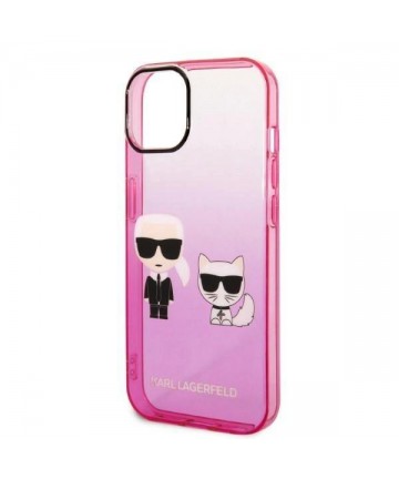 Karl Lagerfeld Gradient Ikonik Karl&Choupette Case for iPhone 14 Plus - Pink