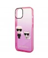 Karl Lagerfeld Gradient Ikonik Karl&Choupette Case for iPhone 14 Plus - Pink