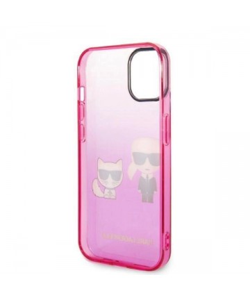 Karl Lagerfeld Gradient Ikonik Karl&Choupette Case for iPhone 14 Plus - Pink