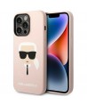 Karl Lagerfeld KLHCP14LSLKHLP iPhone 14 Pro 6.1 "hardcase pink / pink Silicone Karl`s Head