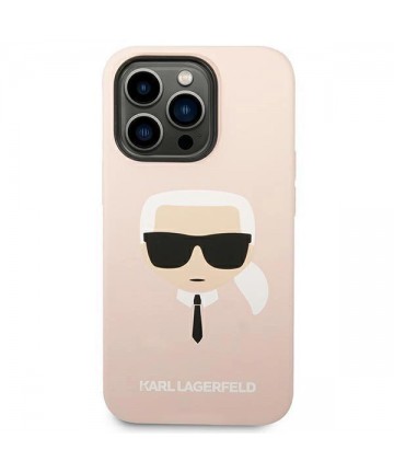Karl Lagerfeld KLHCP14LSLKHLP iPhone 14 Pro 6.1 "hardcase pink / pink Silicone Karl`s Head