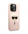 Karl Lagerfeld KLHCP14LSLKHLP iPhone 14 Pro 6.1 "hardcase pink / pink Silicone Karl`s Head