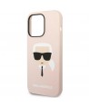 Karl Lagerfeld KLHCP14LSLKHLP iPhone 14 Pro 6.1 "hardcase pink / pink Silicone Karl`s Head