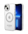 Guess GUHMP14SHTRMS iPhone 14 6.1" silver/silver hard case Metal Outline Magsafe
