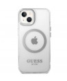 Guess GUHMP14SHTRMS iPhone 14 6.1" silver/silver hard case Metal Outline Magsafe