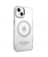Guess GUHMP14SHTRMS iPhone 14 6.1" silver/silver hard case Metal Outline Magsafe
