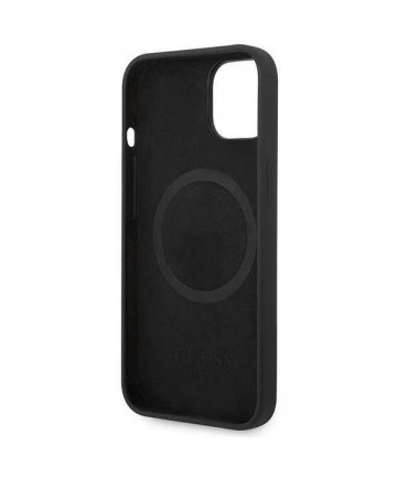 Guess GUHMP14MSBPLK iPhone 14 Plus 6.7" black/black hard case Silicone Logo Plate MagSafe