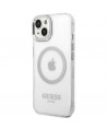 Guess GUHMP14MHTRMS iPhone 14 Plus 6.7" silver/silver hard case Metal Outline Magsafe