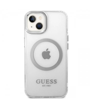 Guess GUHMP14MHTRMS iPhone 14 Plus 6.7" silver/silver hard case Metal Outline Magsafe